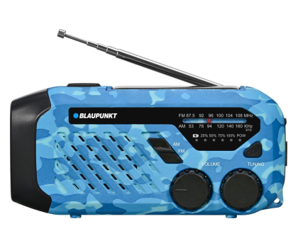 Radio i budzik Blaupunkt ER10 Niebieskie FM z latarką LED